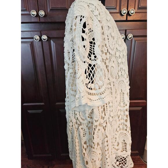 Adiva romantic white knit blouse 3X - Picture 3 of 7